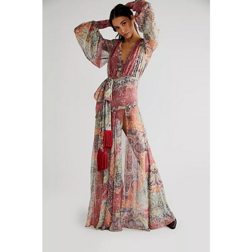 💕BRONX AND BANCO💕 Farah Maxi Dress ~ Muti-Color Print US 6 NWOT - Picture 3 of 16